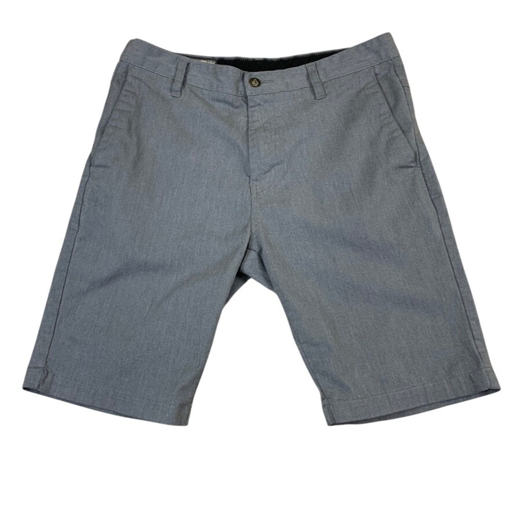 Volcom Mens Frickin Modern Stretch Chino Shorts Grey Size 32 Heathered Casual